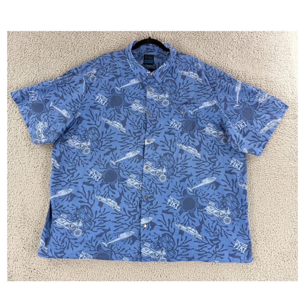 LA Police Gear LAPG Police Tiki Shirt Mens 3XL Blue Snap CCW Tactical Button Up